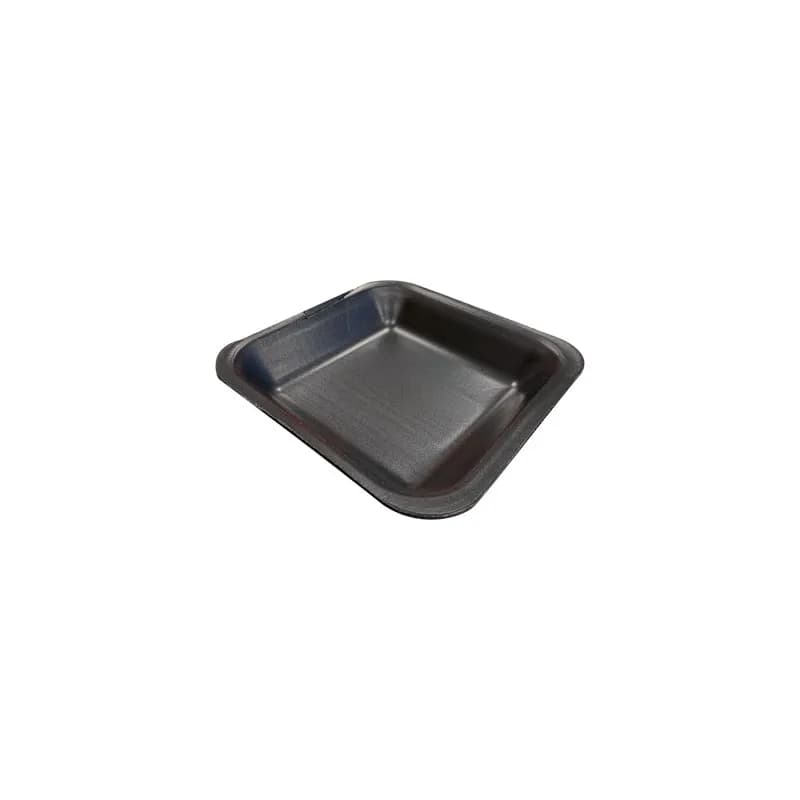 1 Meat Tray 5.25X5.25X1 IN Polystyrene Foam Black Square 1000/Case