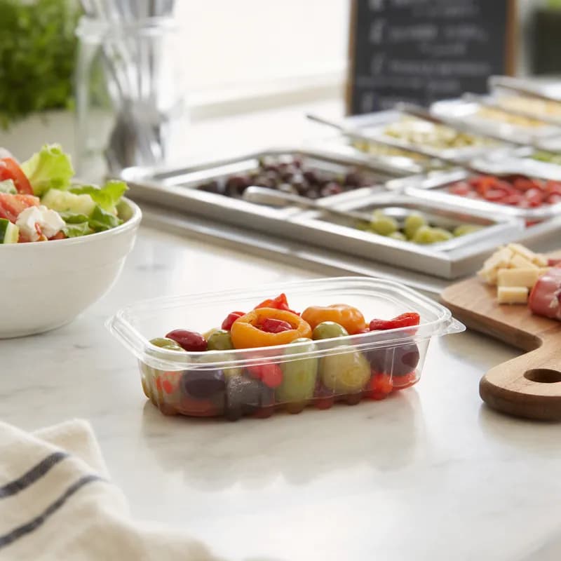 Deli Container Base 8 OZ PLA Clear Rectangle 900/Case