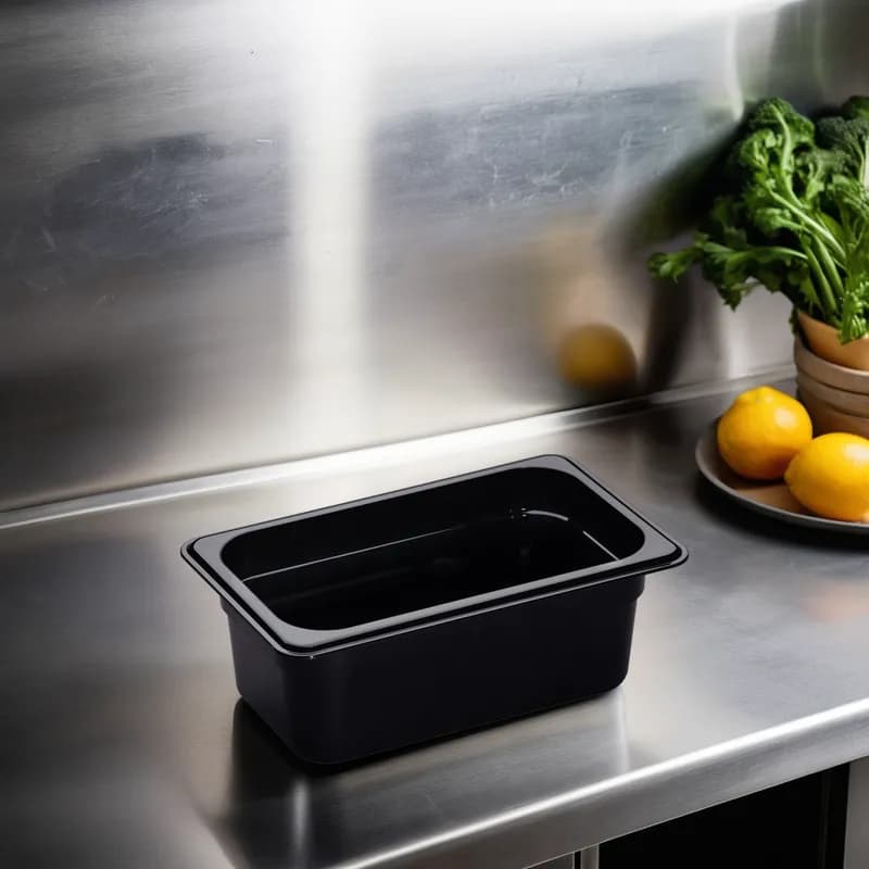 Camwear® Food Pan 4X0.25 IN Black PC 1/Each