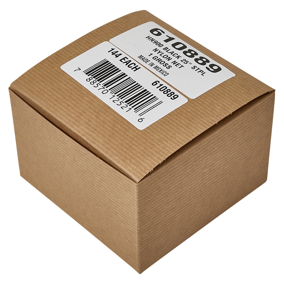 Hairnet 25 IN Black Nylon Disposable Metal Detectable 144/Box