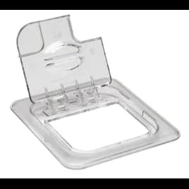 Camwear® Lid Food Pan 1/6 Size Clear PC With Flip-Top Notched With Spoon Lid 1/Each