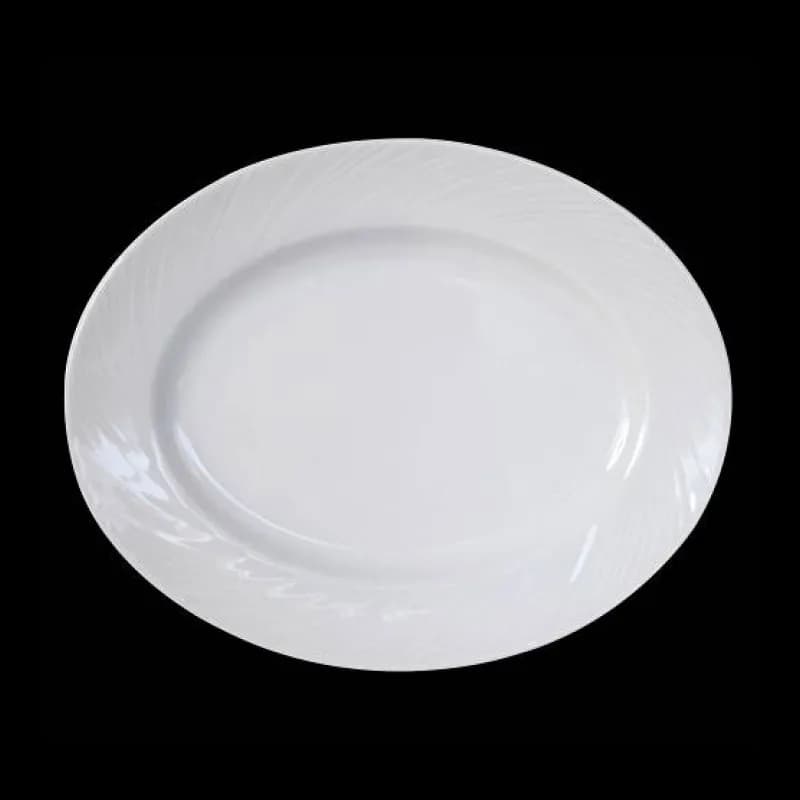 Spyro Platter 8 IN Ceramic White Oval 24/Case