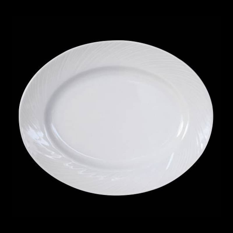 Spyro Platter 8 IN Ceramic White Oval 24/Case