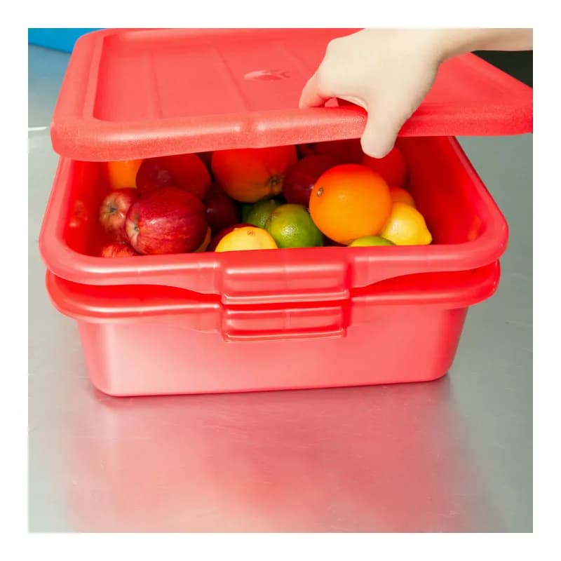 Traex® Food Storage Container Lid Red PE Polymer Recessed 6/Case