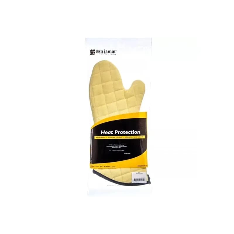 San Jamar Oven Mitt 21 IN Yellow Machine Washable Heat Protection Up to 500° F (260°C) For 30 Seconds 1/Each