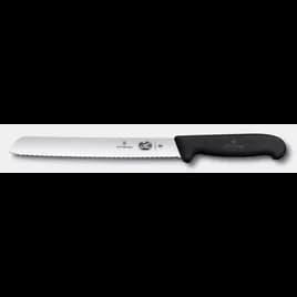 Fibrox® Bread Knife 8X1.5 IN Black Slant Tip Blade Wavy Edge Black Handle Dishwasher Safe 1/Each