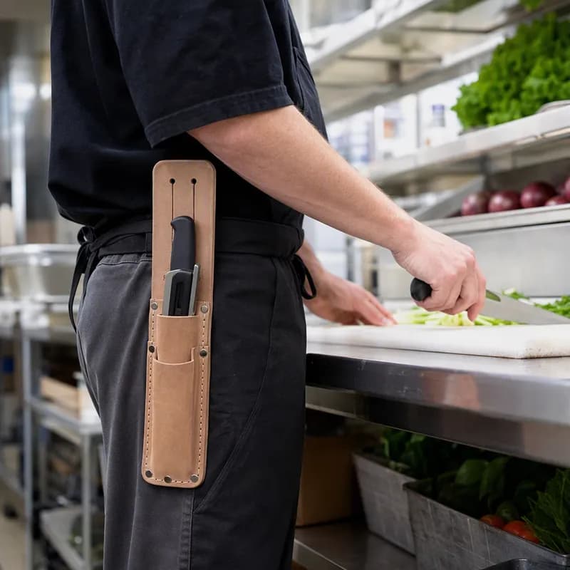 Expressly Hubert® Knife and Box Cutter Knife Holster 11.25X2.25X1.25 IN Leather Brown 1/Each