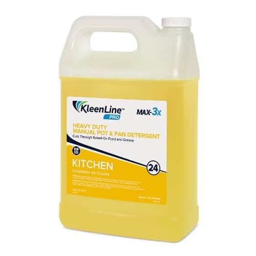 KleenLine™ Pro MAX-3X #24 Lemon Manual Pot & Pan Detergent 1 GAL Liquid Heavy Duty 2/Case