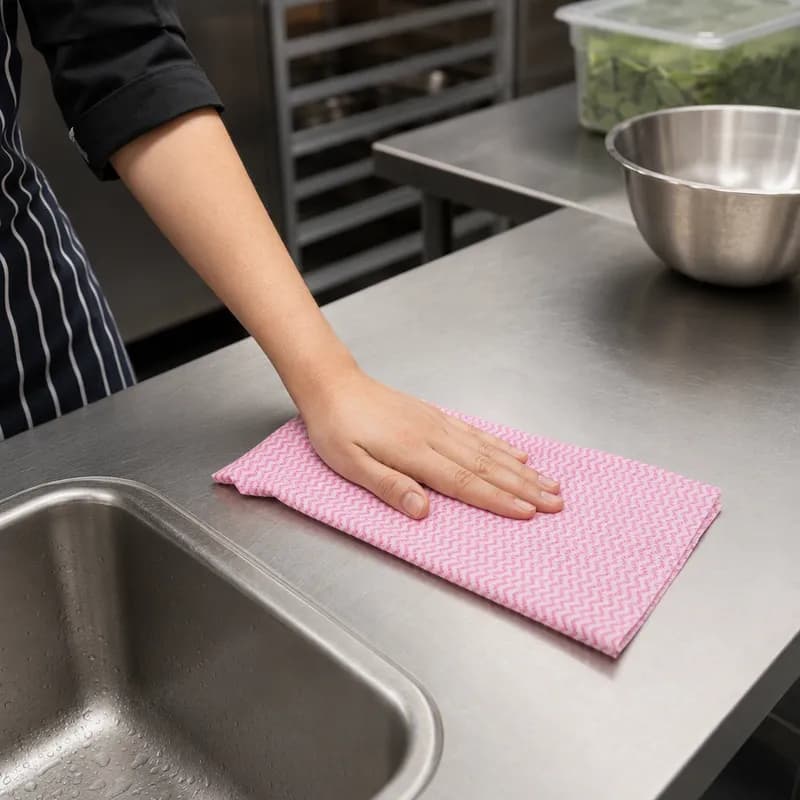Victoria Bay Foodservice Wiper Unfolded: 11.8X23.6 IN Polyester Pink 200/Case