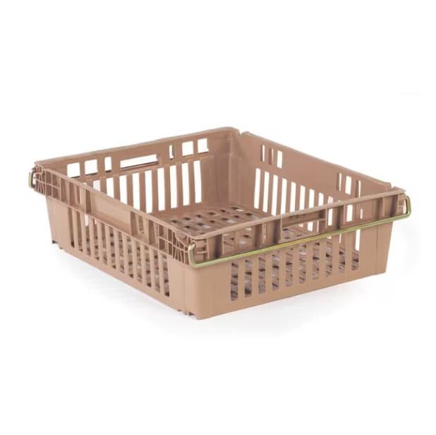 Food Storage Container 24 IN 9.3 GAL Beige Plastic Nestable 1/Each