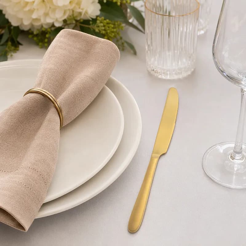 Mascagni Table Knife 9.25 IN 18/10 Stainless Steel Brushed Gold 12/Dozen