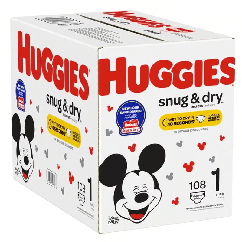 Huggies® Giga Jr Baby Diaper Size 1 108/Case