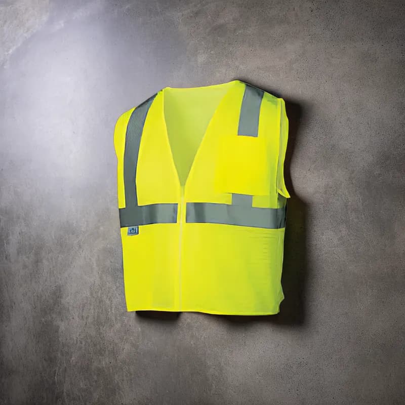 Safety Vest Large (LG) Green Type R Class 2 High Visibility 1/Each