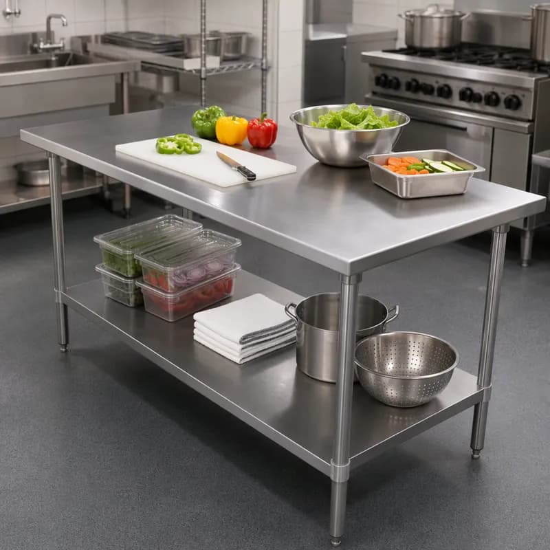 Worktable 30X60 IN Stainless Steel With Undershelf 1/Each