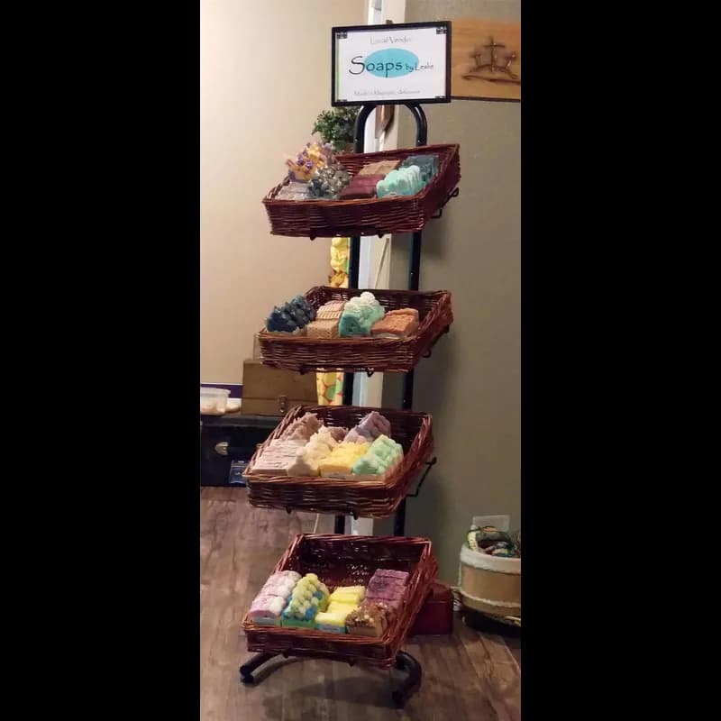 Basket Floor Display Merchandiser Metal Willow 4-Tier 1/Case