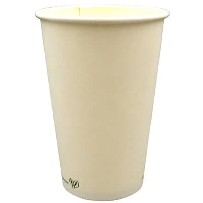 Hot Cup 20 OZ Single Wall Poly-Coated Paper PLA White 1000/Case