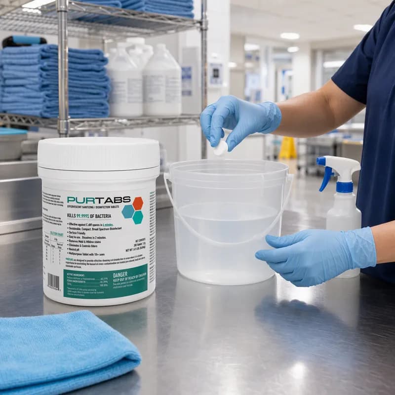 PurTabs Disinfectant Tablet Sporicidal 200 Count/Pack 6 Packs/Case 1200 Count/Case