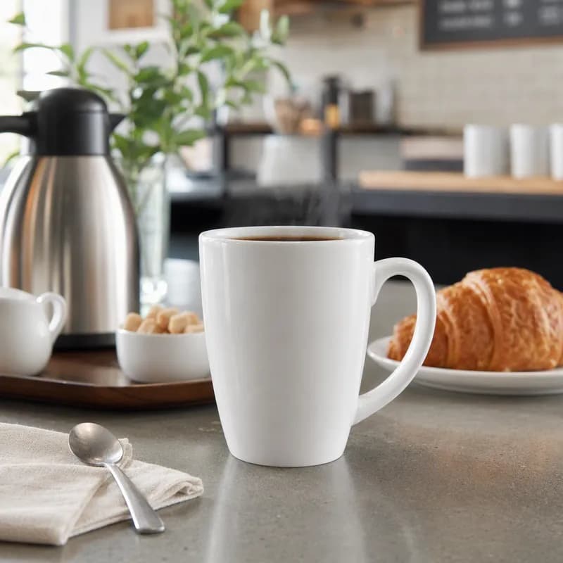 Dover™ Mug 12 FLOZ Porcelain European White Euro 36/Case