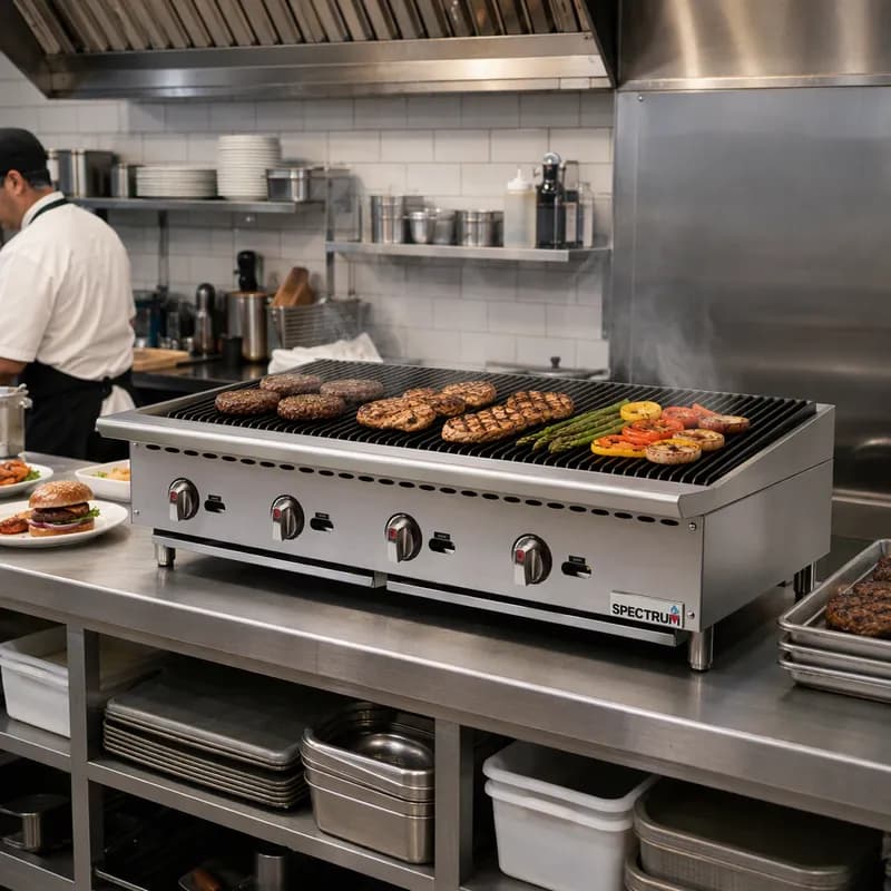 Charbroiler 48 IN Stainless Steel Countertop Natural Gas 35,000 BTU 1/Each