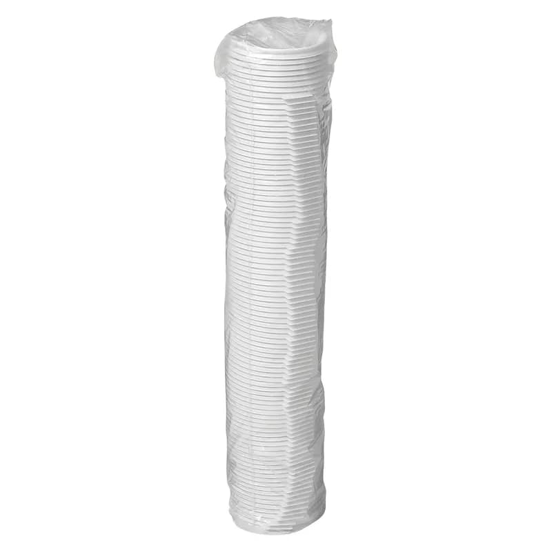Lid Flat PS White For 8 OZ Hot Cup With Hole Lock Tab Tear Tab 1000/Case