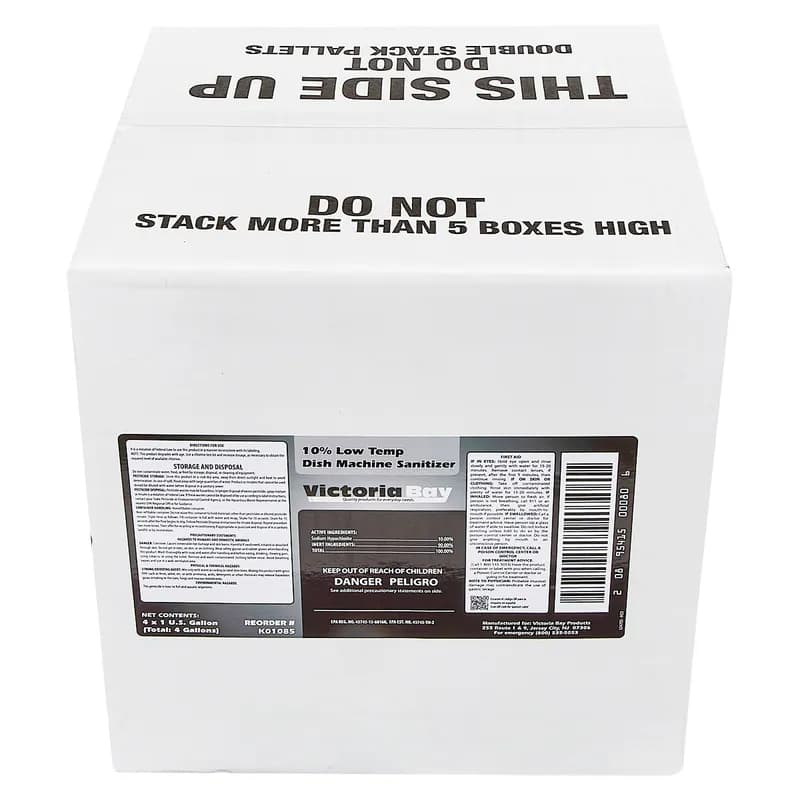 Victoria Bay Low Temp 10% Dish Machine Sanitizer 1 GAL 4/Case