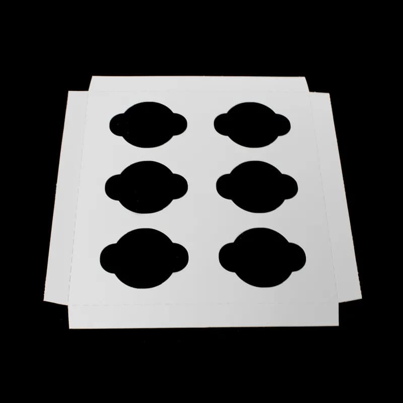Cupcake Insert 9.9375X9.9375X0.875 IN 6 Compartment Cardboard White Kraft 200/Case
