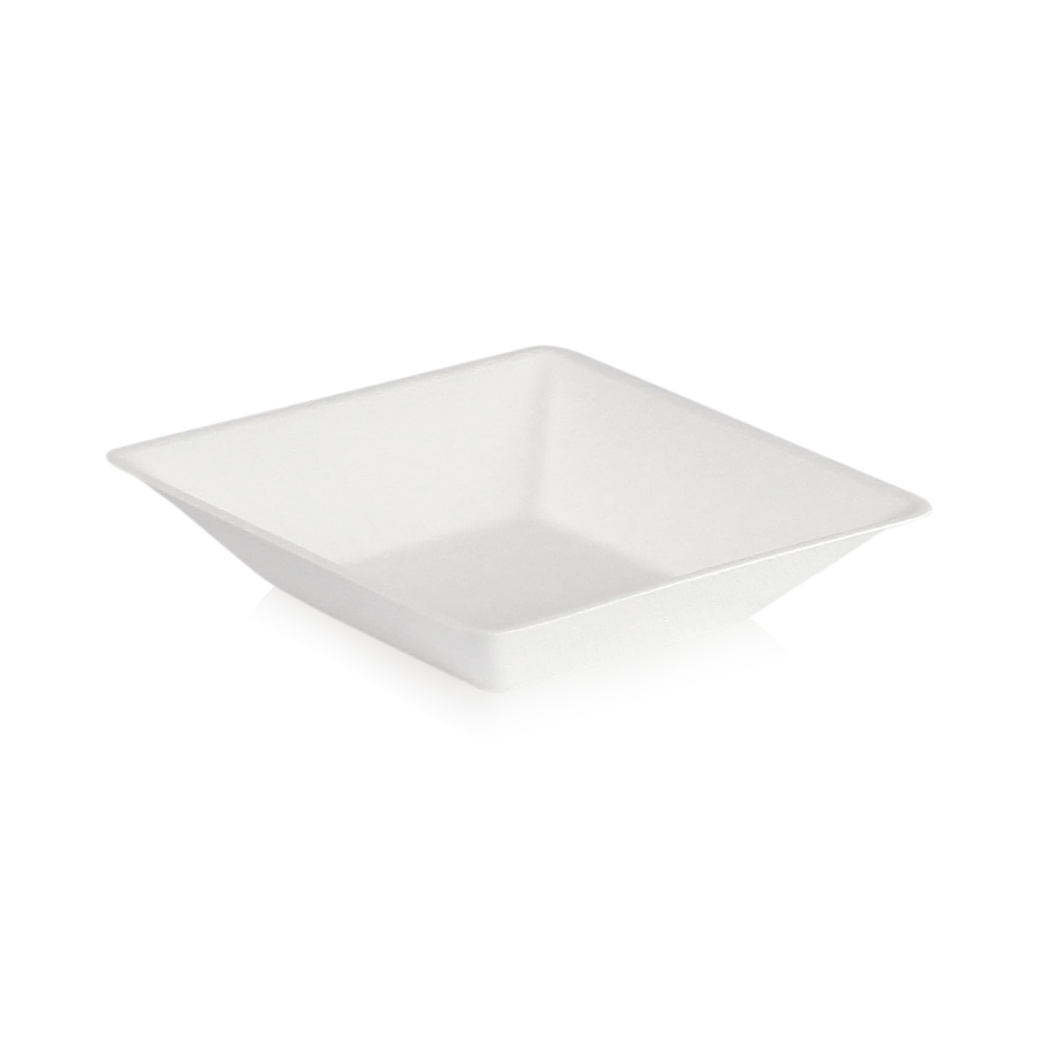 Plate 5.1X5.1X1.1 IN Sugarcane White Freezer Safe Grease Resistant 100 Count/Pack 6 Packs/Case 600 Count/Case
