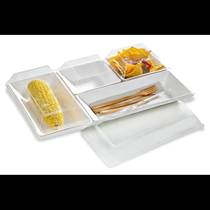 Plate 5.1X5.1X1.1 IN Sugarcane White Freezer Safe Grease Resistant 100 Count/Pack 6 Packs/Case 600 Count/Case