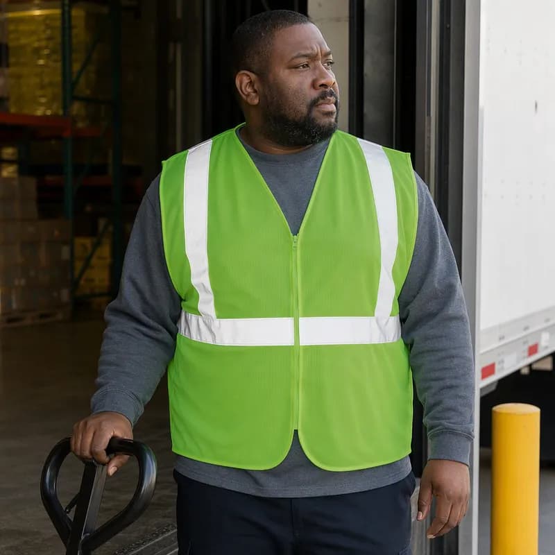 Safety Vest XXXL Green Class 1 With Stripes 1/Each