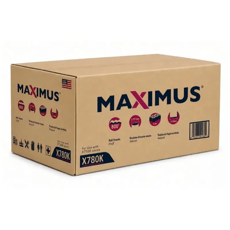 Maximus® Roll Paper Towel 8IN X800FT Recycled Paper Kraft Premium Universal Heavyweight 6 Rolls/Case