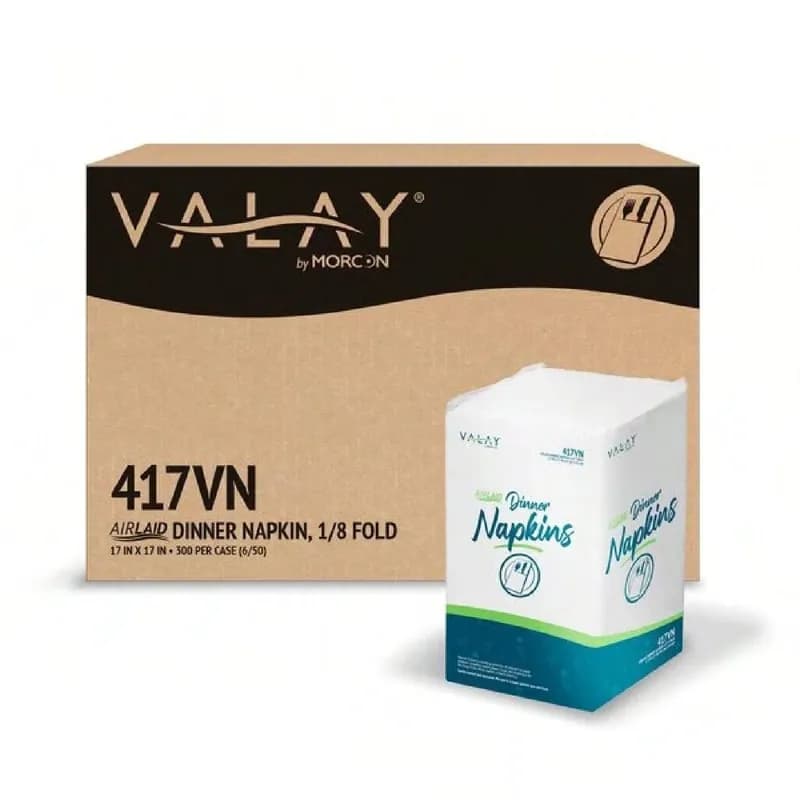 Island View 6123 Dispenser Napkins White Airlaid Paper 1PLY 1/8 Fold 300/Case