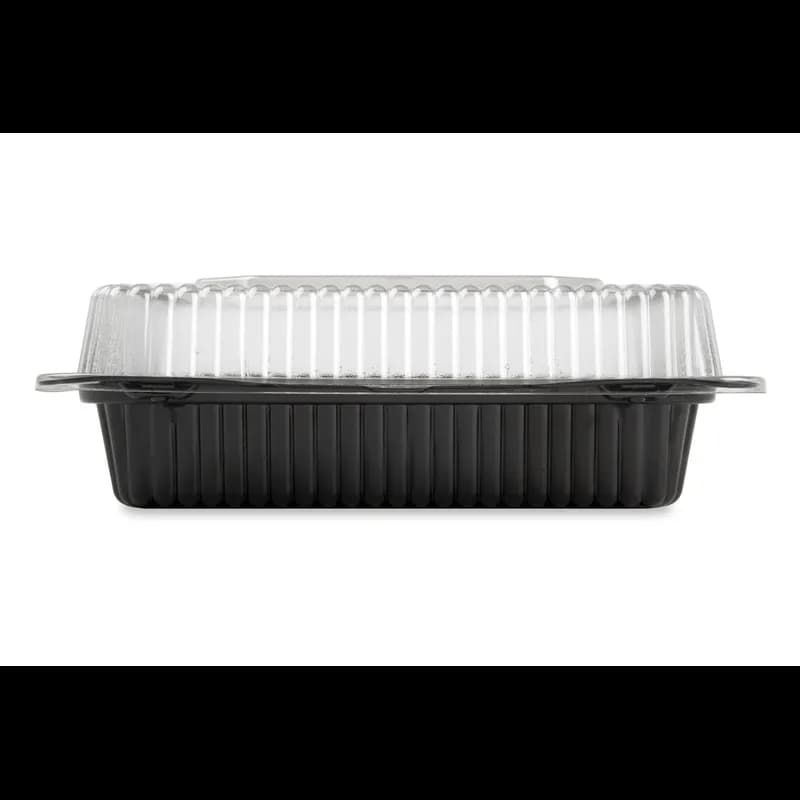 Take-Out Container Hinged 8X8 IN PET Black Square 300/Case