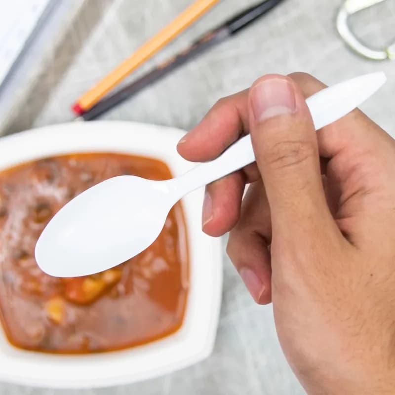 Dart® Style Setter® Teaspoon 5.9 IN PP White Medium Weight Microwave Safe 1000/Case