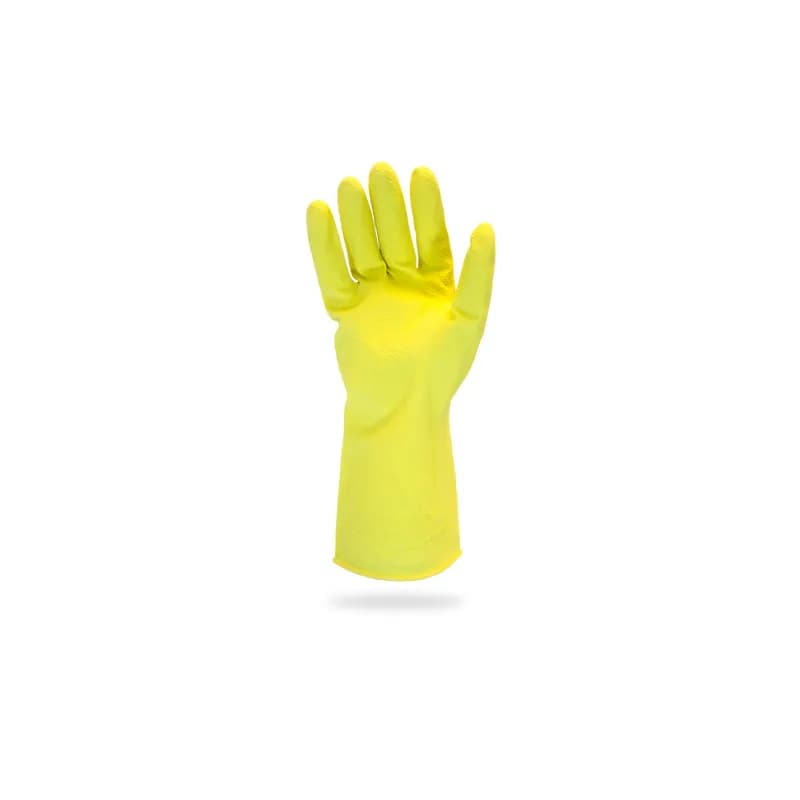 General Purpose Gloves Large (LG) Yellow Rubber Latex Disposable 12/Pack
