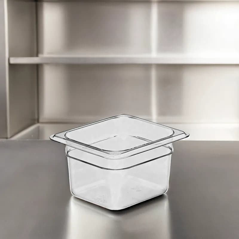 Camwear® Food Storage Container 1/6 Size 4 IN Clear PC 1/Each