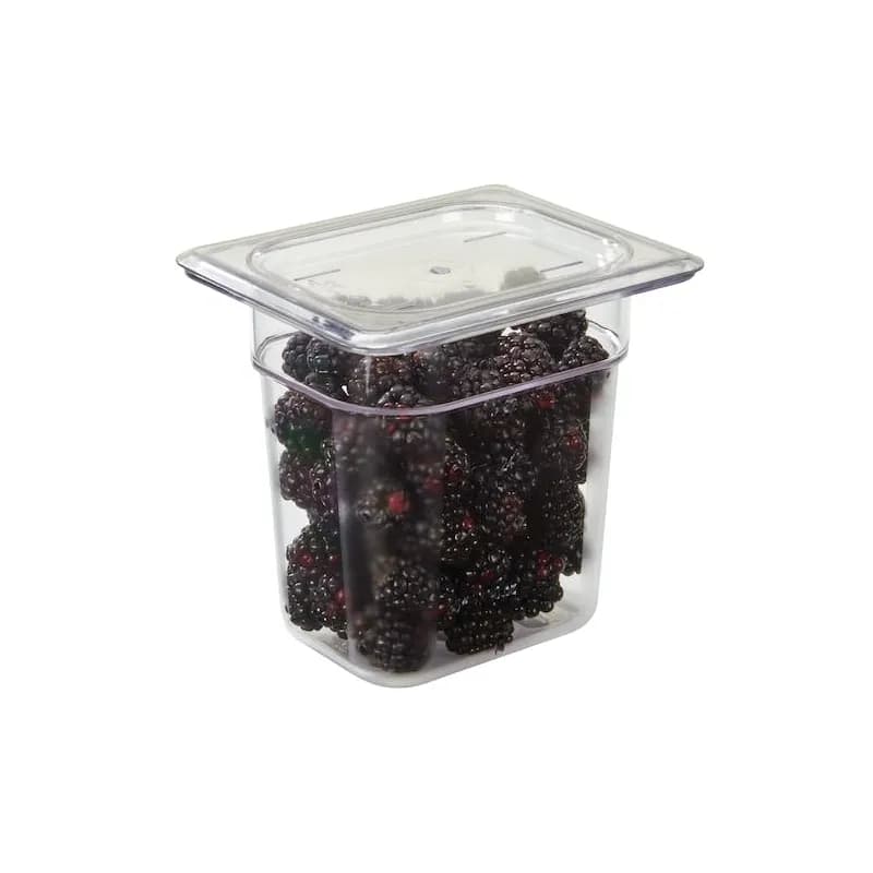 Camwear® Lid Food Pan 1/9 Size Clear PC With No Hole Lid 1/Each