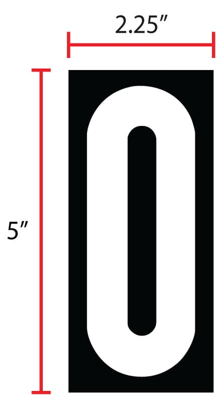 Gas Pumps Numbers 2.25X5 IN Plastic 20MIL #0 Magnetic Weatherproof 25/Pack