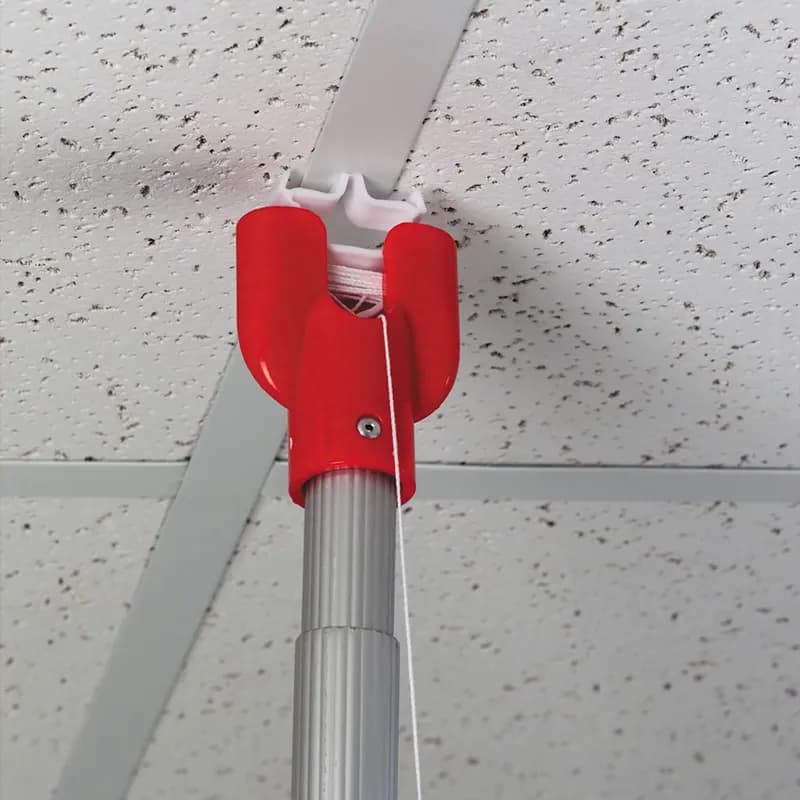 Installation Pole 10 IN Aluminum Silver Red Telescopic 10-18 FT 3-Piece 1/Each
