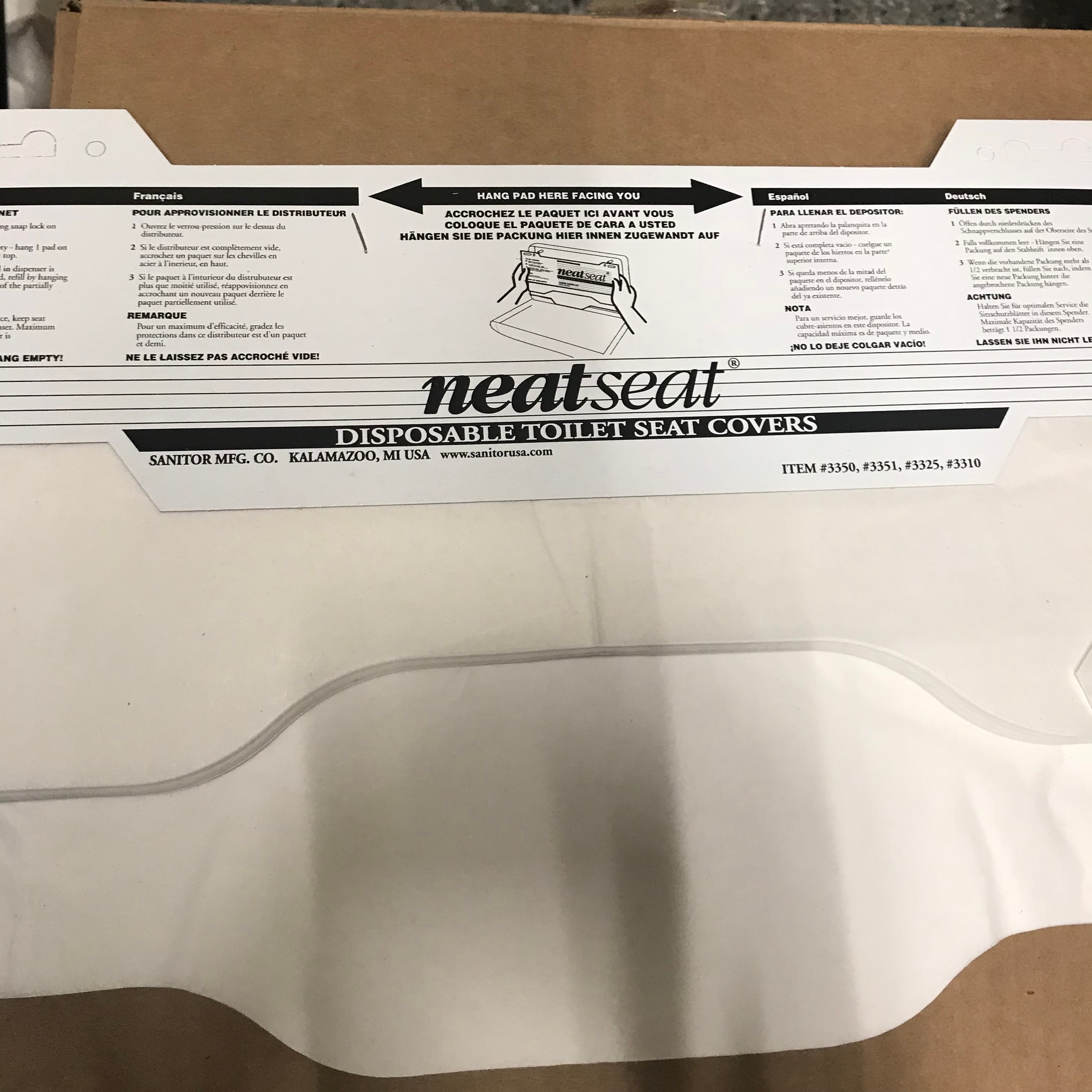 NeatSeat® Toilet Seat Cover White 125 Sheets/Pack 40 Packs/Case