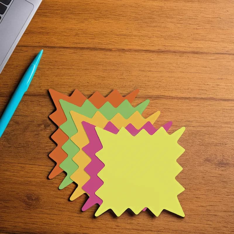 Label 5X5 IN Multicolor Fluorescent Starburst Small Multicolored Pack 100/Pack