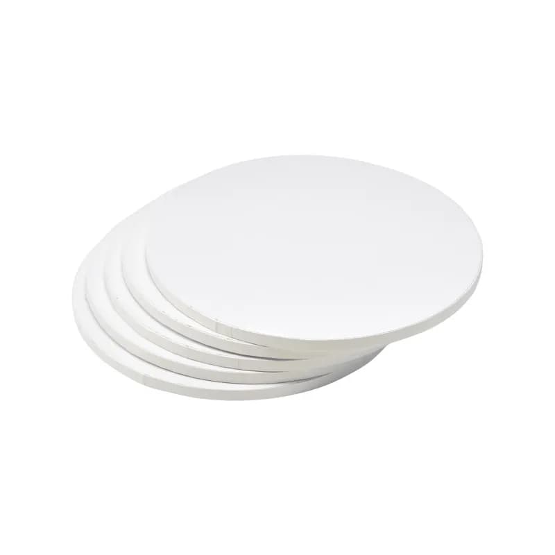 Cake Board 12X0.5 IN Foil-Lined Paper White Round 5/Pack