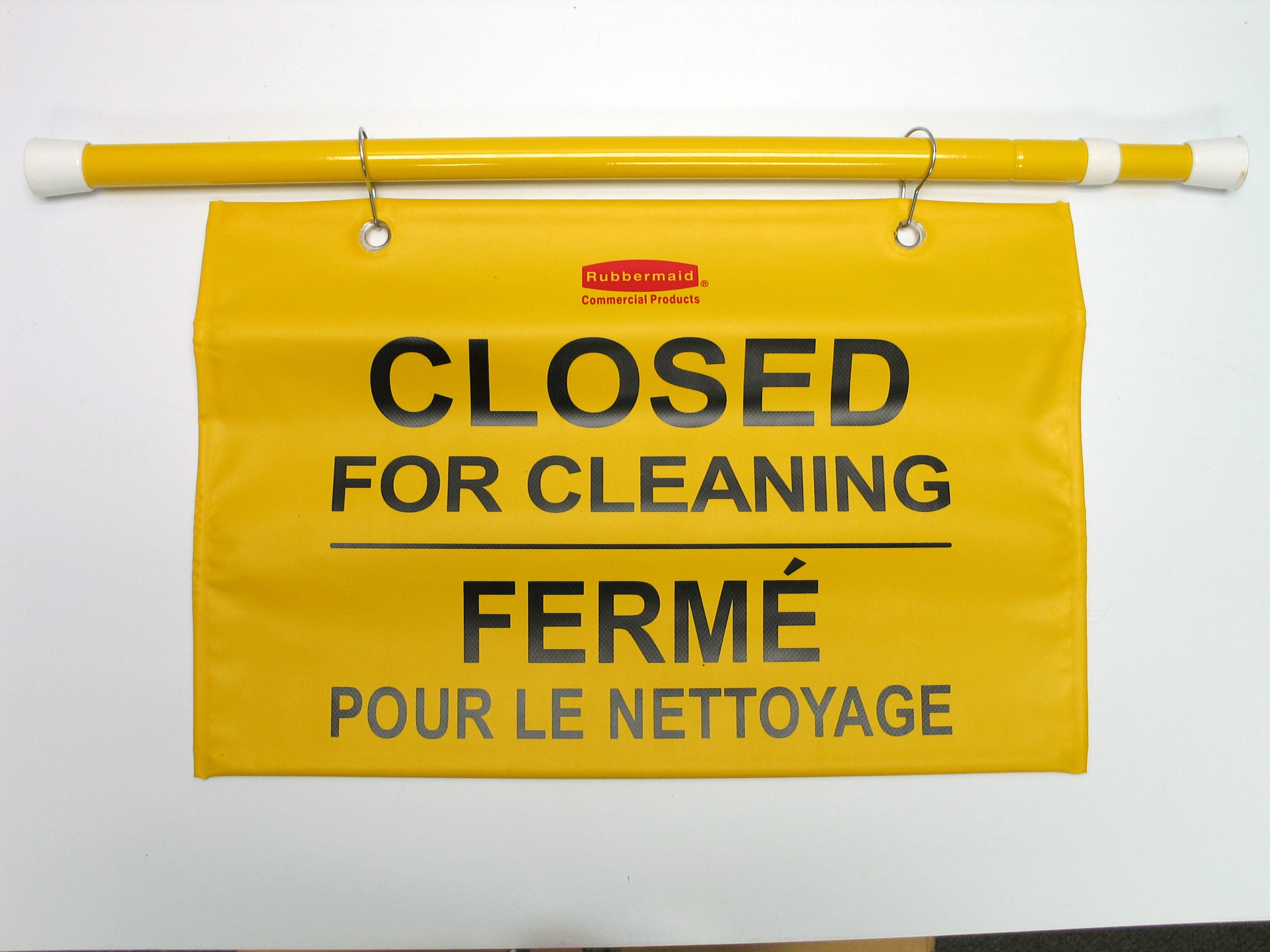 Hanging Sign 13X27.75X13 IN Closed For Cleaning Yellow Plastic Multilingual 1/Each