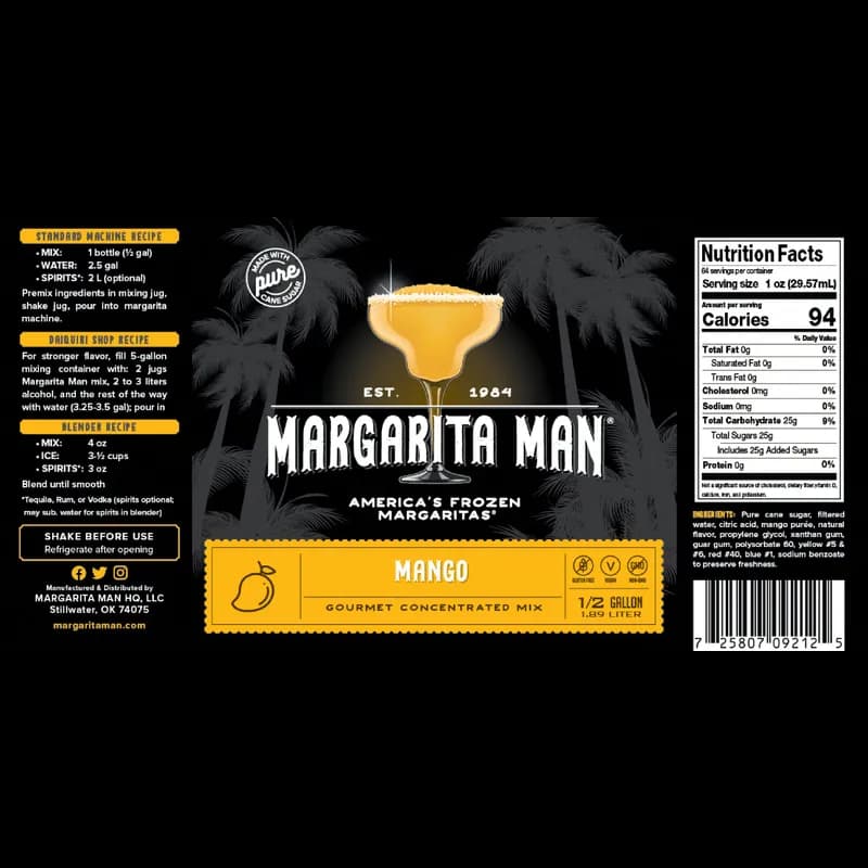 Margarita Man® Mango Drink Mix 64 FLOZ 6 Count/Case