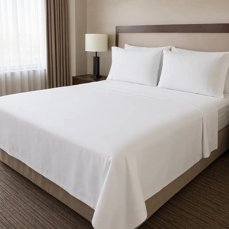 Centima® Sheet Queen 90X120 IN White Cotton Polyester Blend Flat 12/Dozen