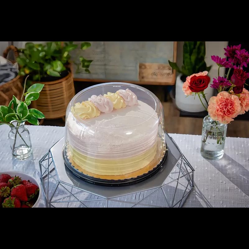 Lid Dome 9.75X5 IN PET Clear Swirl For 8IN Cake 120/Case