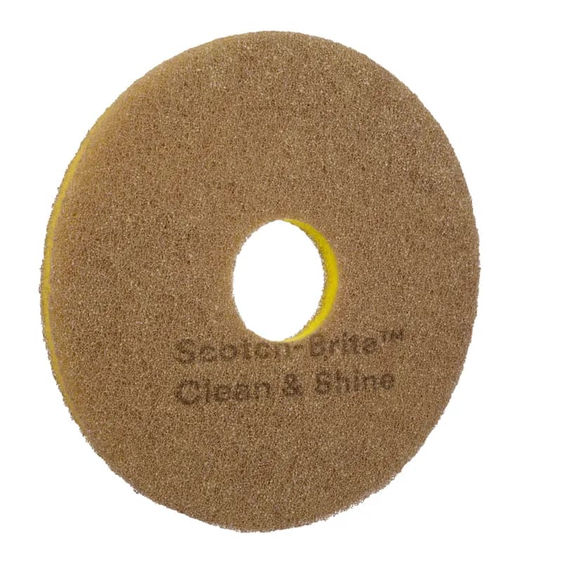 3M™ Scotch-Brite™ Clean & Shine Cleaning Pad 13X1 IN Brown Non-Woven Polyester Fiber 150-400 RPM Center Hole 5/Case