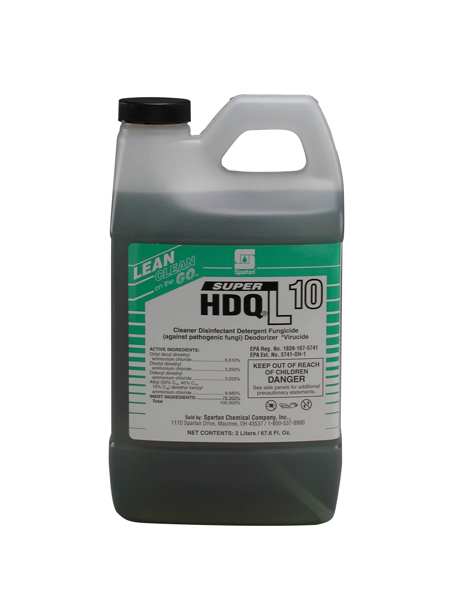 Super HDQL® 10 Fresh Scent One-Step Disinfectant 2 L Multi Surface Neutral Concentrate 4/Case
