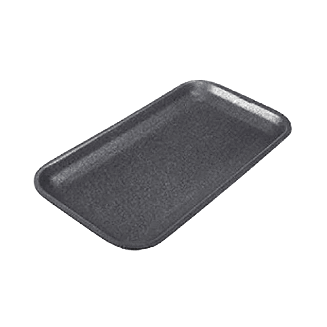 17S Meat Tray 8.5X4.5X0.63 IN Polystyrene Foam Black Rectangle 1000/Case