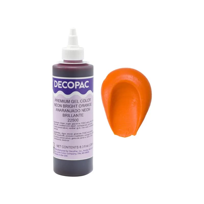 Gel Color 8 OZ Neon Bright Orange Premium 1/Each