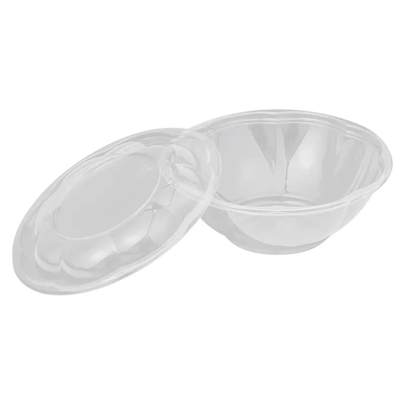 Victoria Bay Salad Bowl & Lid Combo With Dome Lid 24 OZ PET Clear Round Unhinged 150/Case